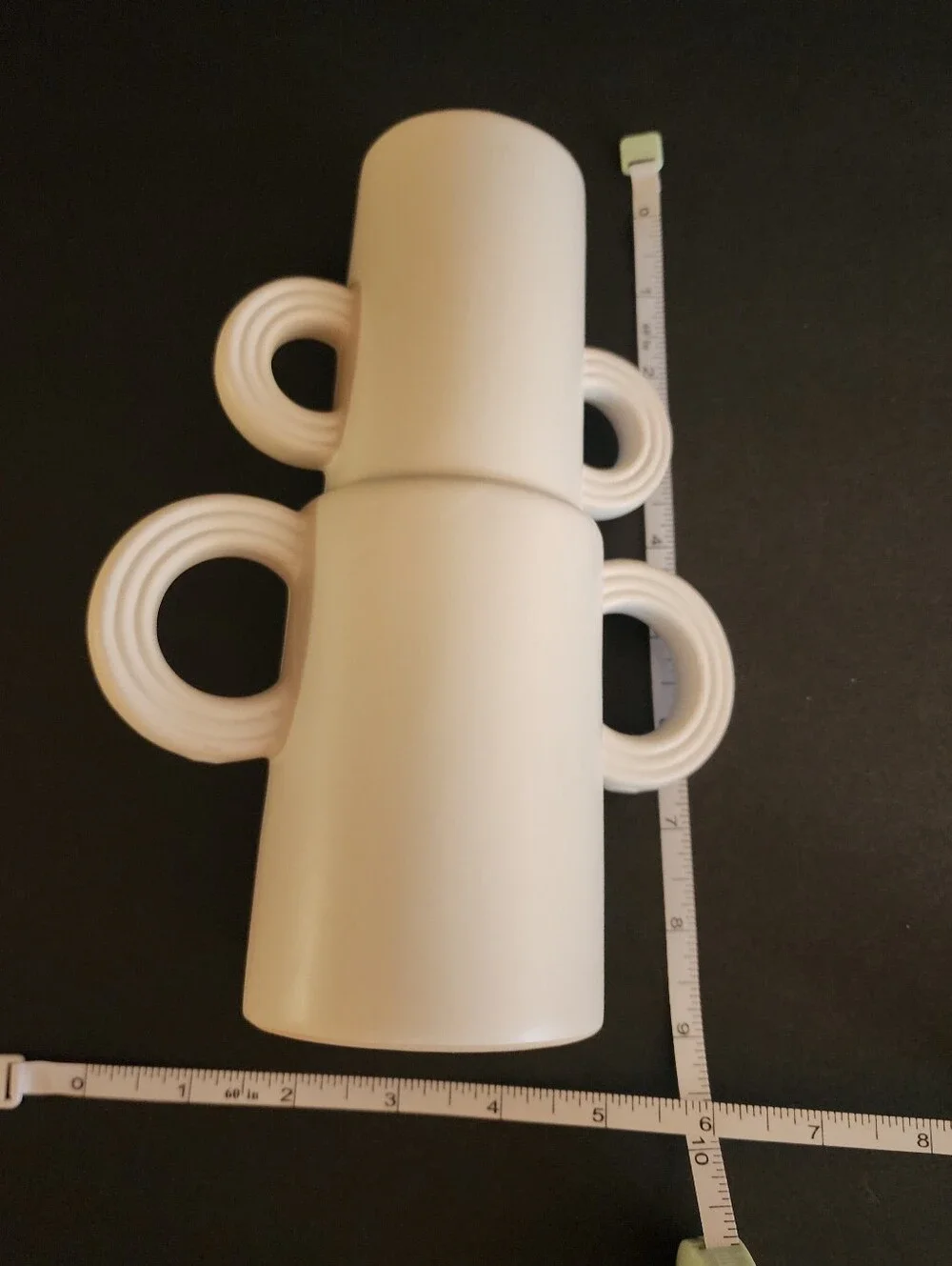 Slateford Collection Bud Vase with Loop Handles, White New With Tag On Bottom
